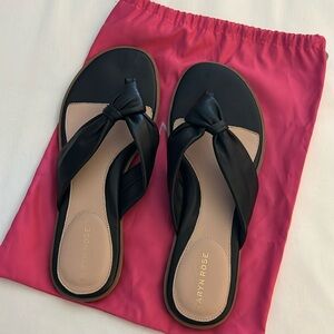 Taryn Rose Karissa black leather sandals, size 10.